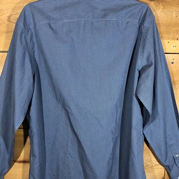 UNTUCKIT Wrinkle Free Button Up Shirt Mens Size Large Long Sleeve Checkered - Picture 9 of 10